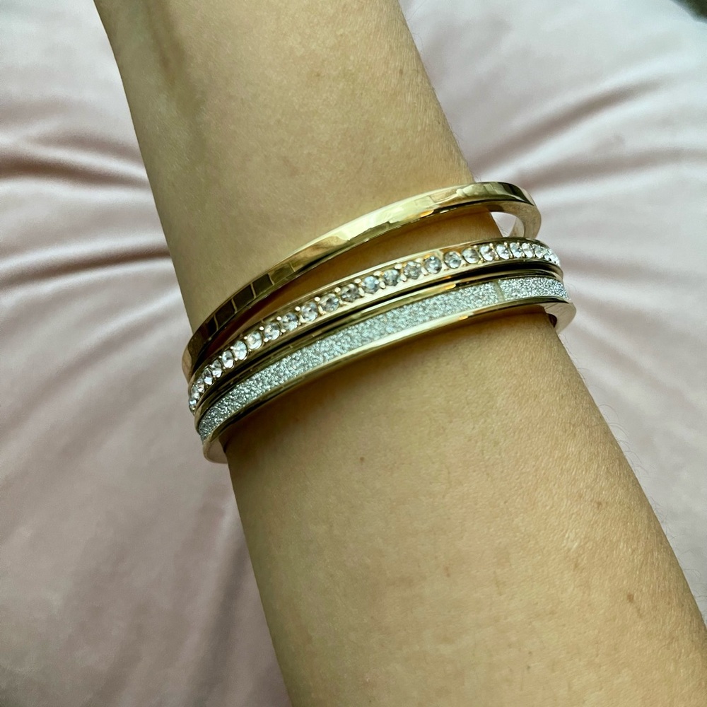 Gold Bangle Bracelet Set of 3